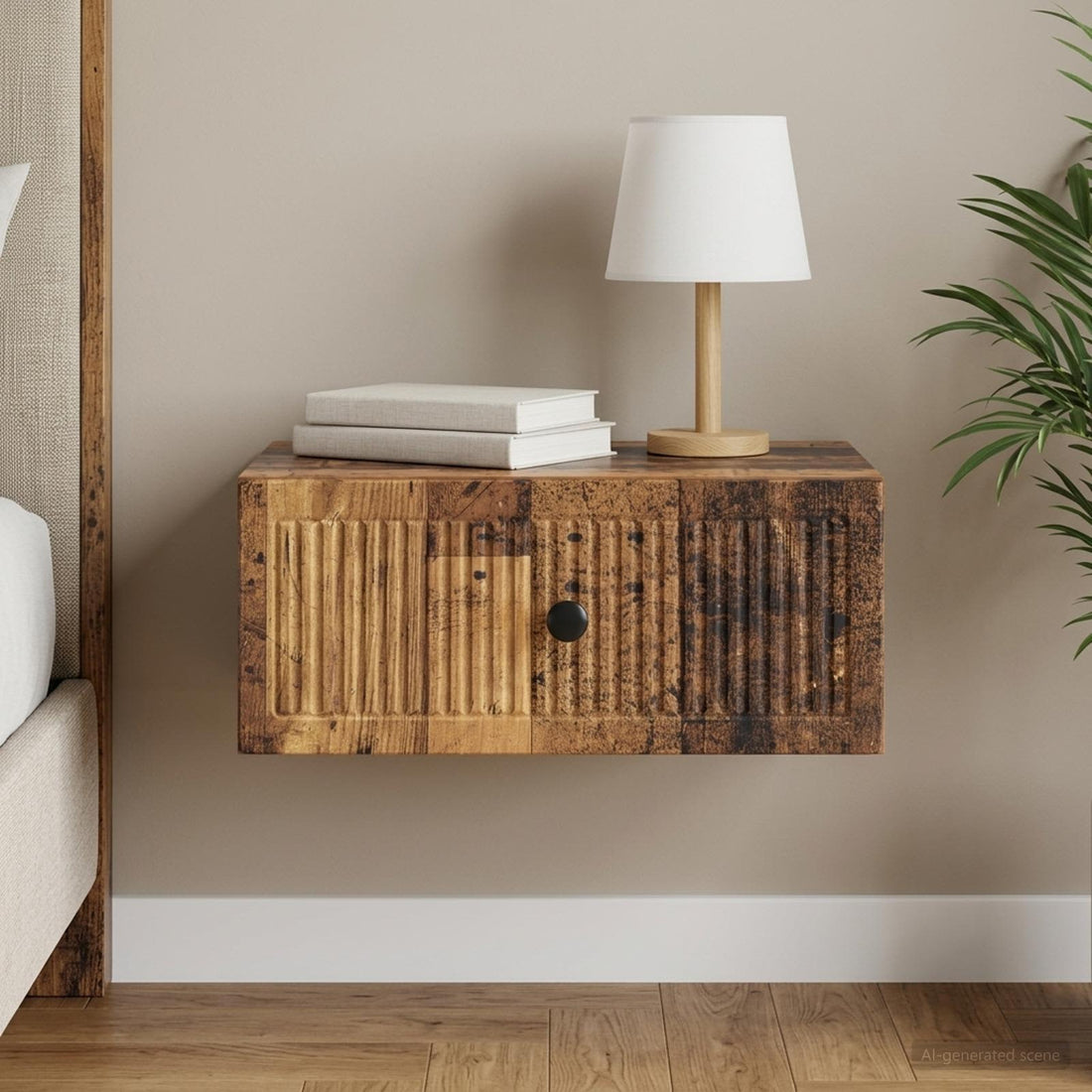 vidaXL Armario de Noche Madera envejecida 49 x 34,5 x 20 cm