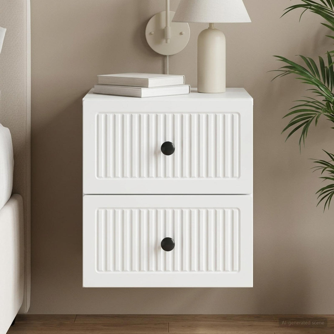 vidaXL Mesita de Noche de Pared 33 x 34,5 x 40 cm Madera de Ingeniería