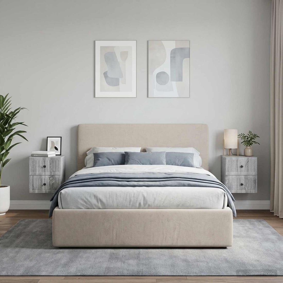 vidaXL Mesita de Noche de Pared 2 uds. Gris Sonoma 33 x 34,5 x 40 cm