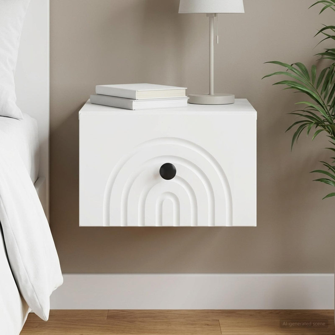 vidaXL Mesita de Noche de Pared 33 x 34,5 x 20 cm Madera de Ingeniería