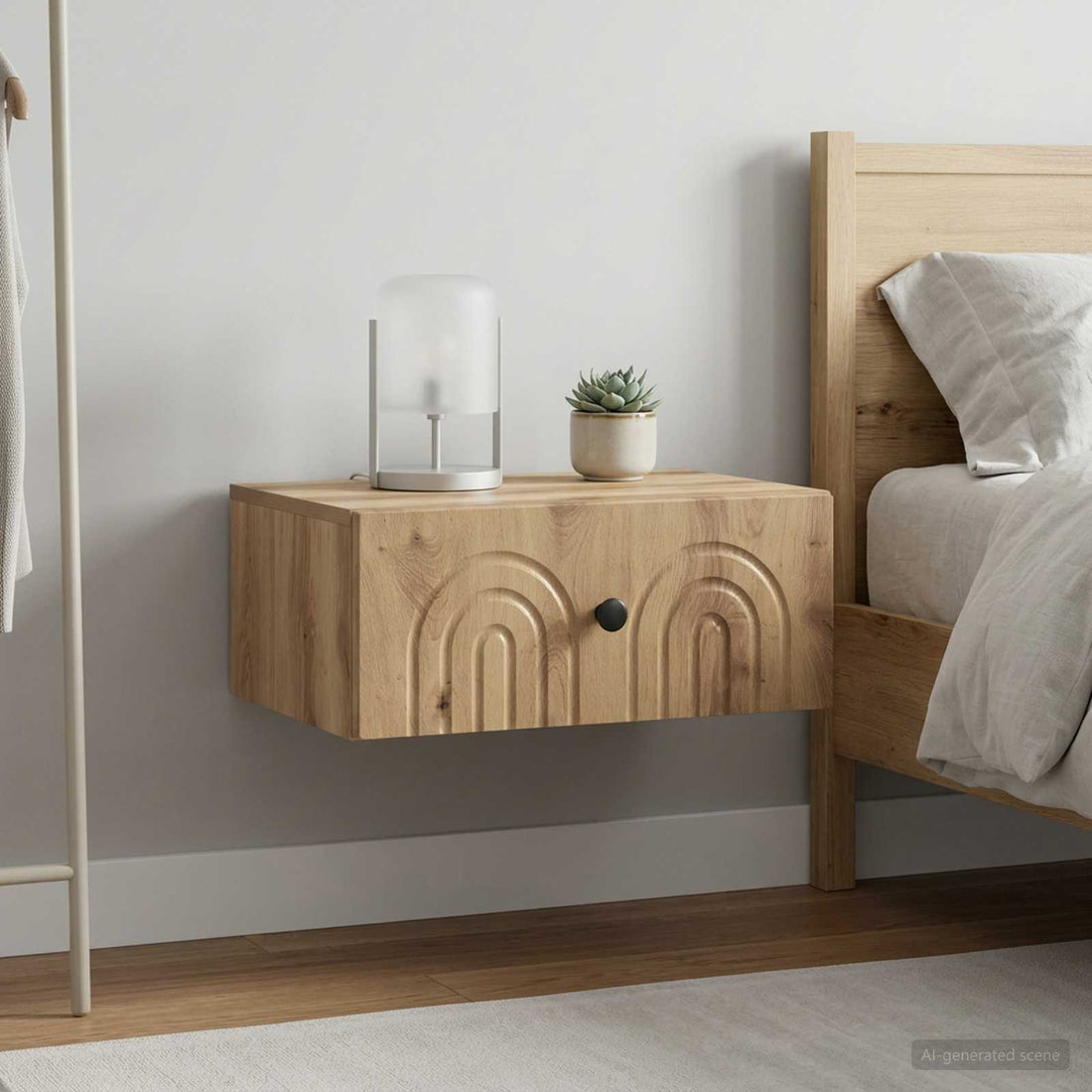 vidaXL Mesita de Noche de Pared 2 uds. Roble artisan 49 x 34,5 x 20 cm