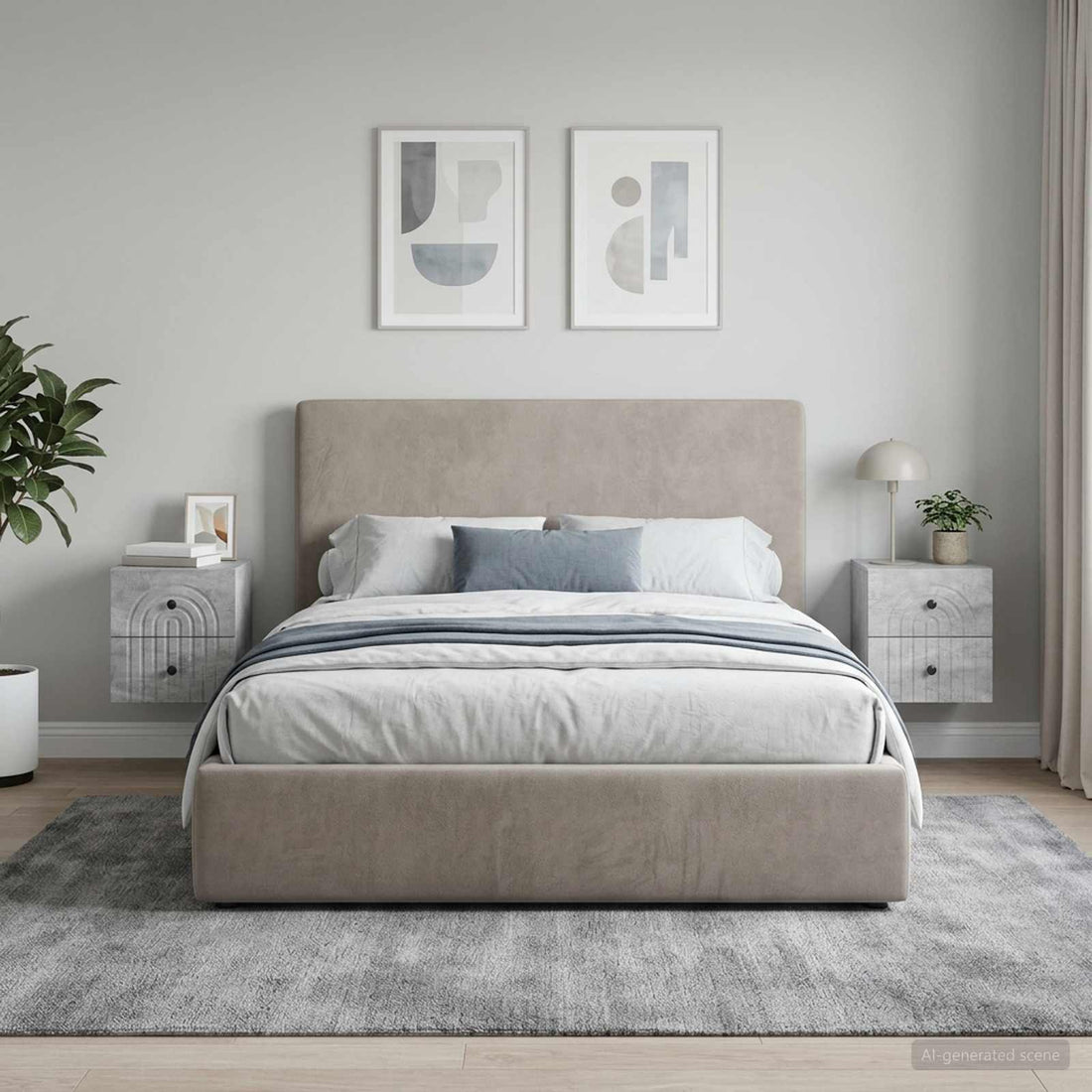 vidaXL Mesita de Noche de Pared 2 uds. Gris Hormigón 33 x 34,5 x 40 cm