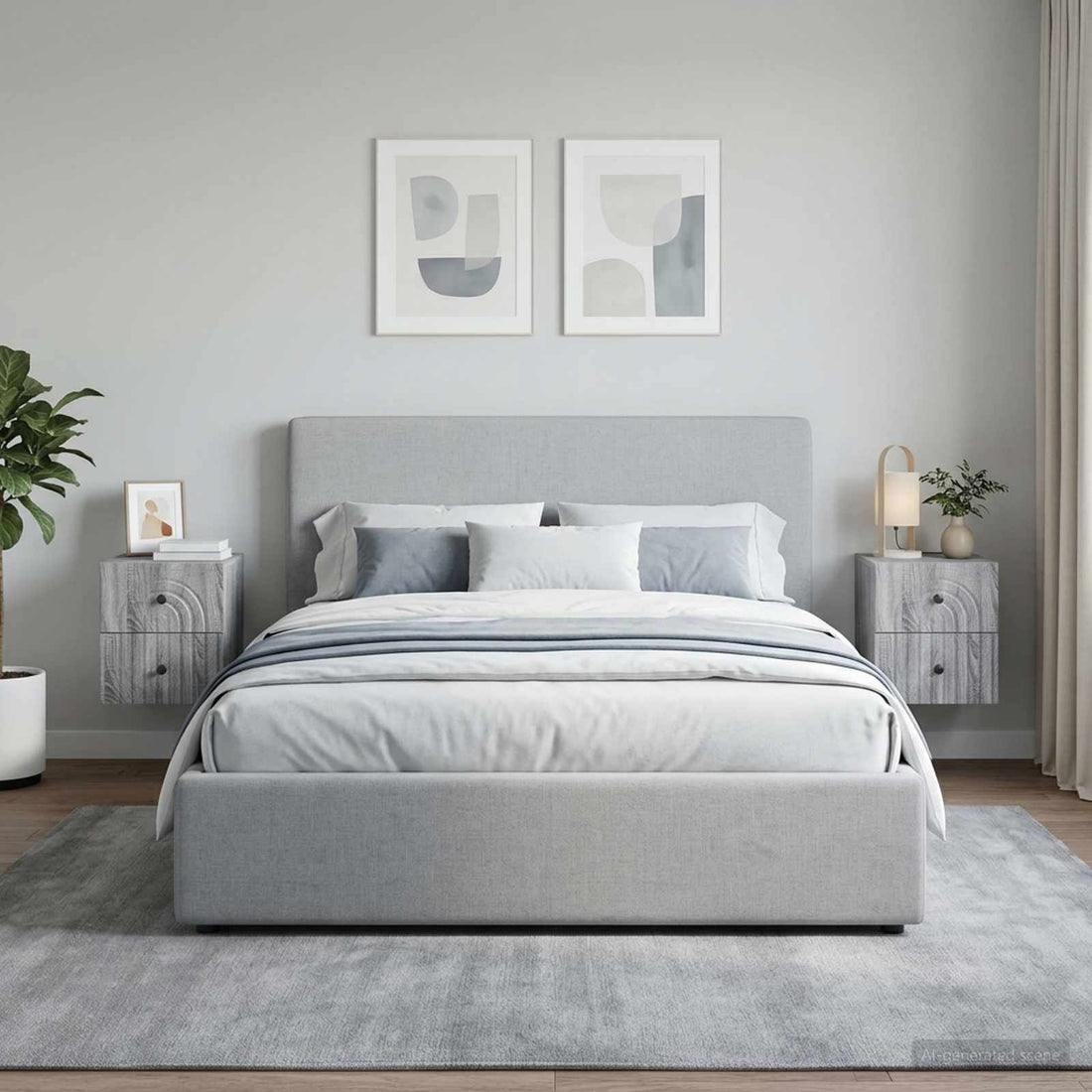 vidaXL Mesita de Noche de Pared 2 uds. Gris Sonoma 33 x 34,5 x 40 cm