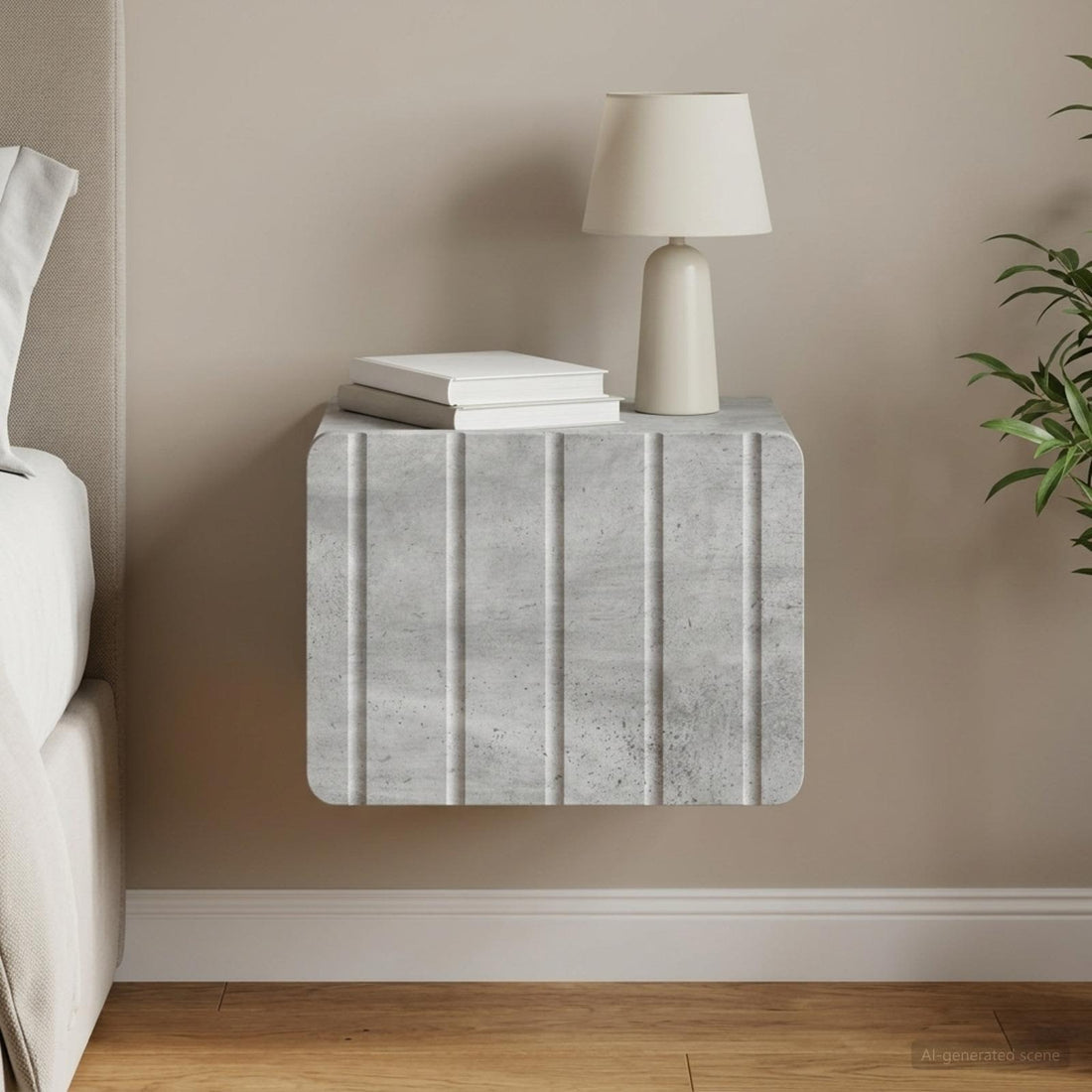 vidaXL Mesita de Noche de Pared Gris Hormigón 33 x 34,5 x 24 cm