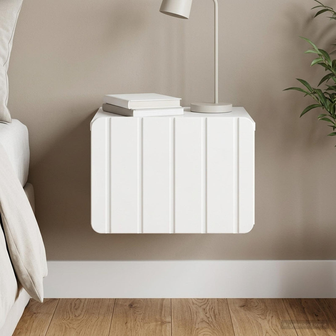 vidaXL Mesita de Noche de Pared con cajón Brillante 33 x 34,5 x 24 cm