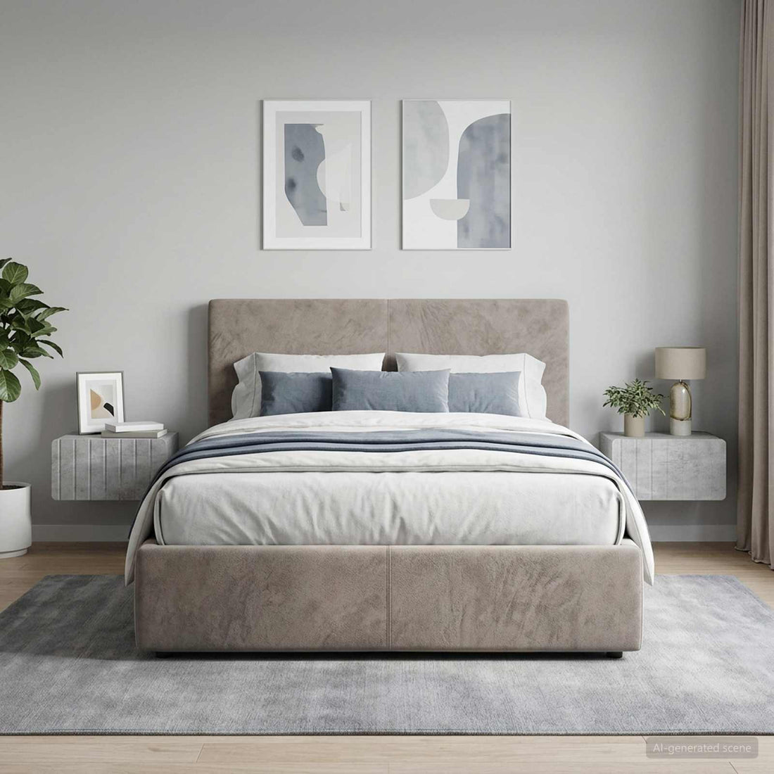 vidaXL Mesita de Noche de Pared 2 uds. Gris Hormigón 49 x 34,5 x 24 cm
