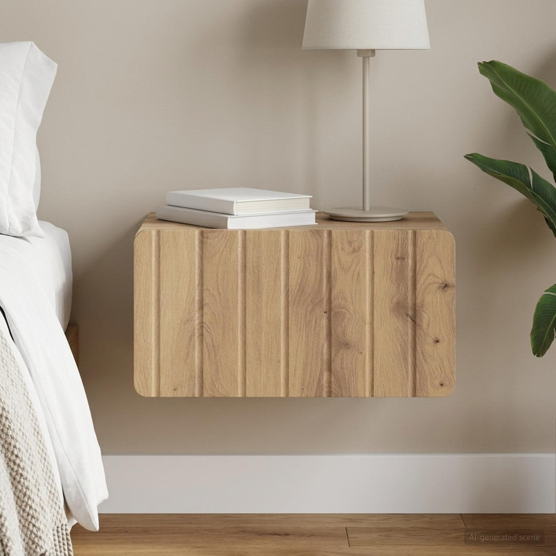 vidaXL Mesita de Noche de Pared Roble artisan 49 x 34,5 x 24 cm