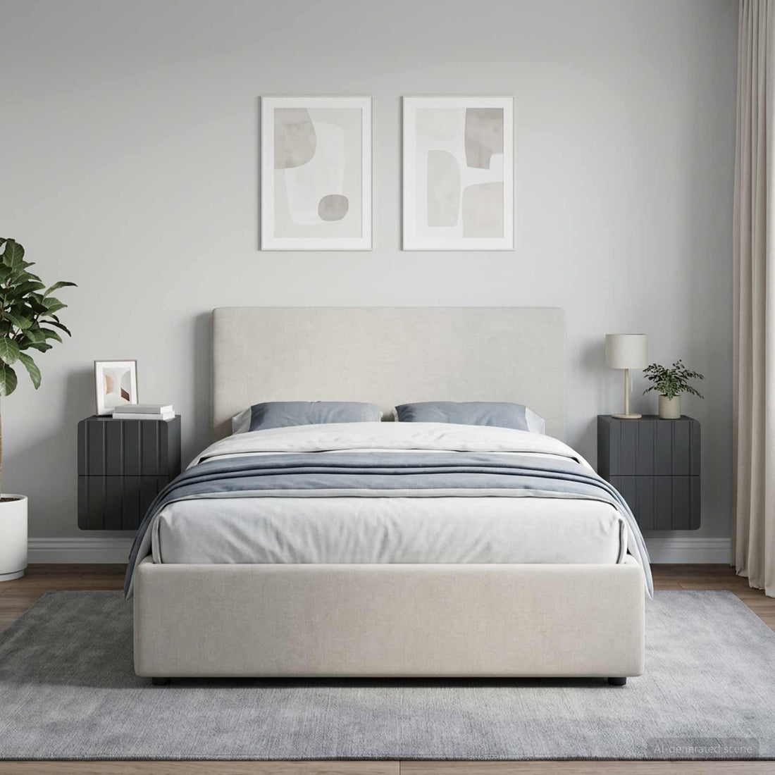 vidaXL Mesita de Noche de Pared 2 uds. Negro 33 x 34,5 x 43 cm