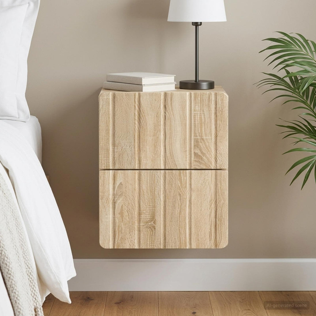 vidaXL Mesita de Noche de Pared Roble Sonoma 33 x 34,5 x 43 cm