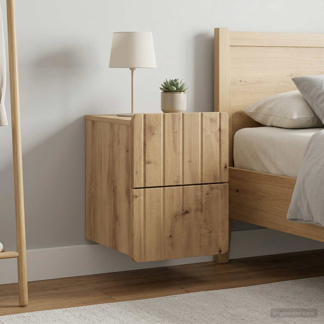 vidaXL Mesita de Noche de Pared 2 uds. Roble artisan 33 x 34,5 x 43 cm