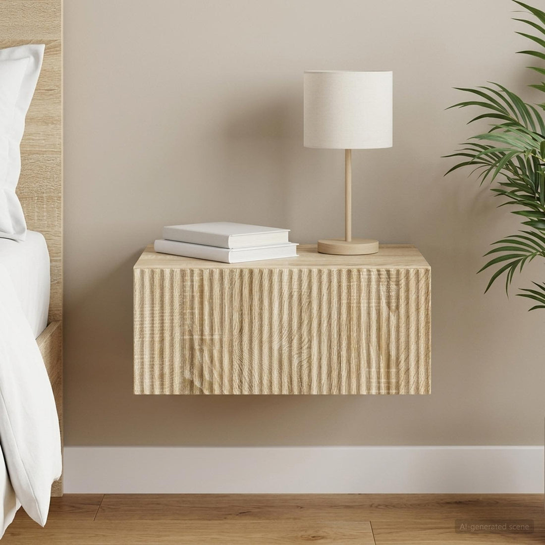 vidaXL Mesita de Noche de Pared Roble Sonoma 49 x 34,5 x 20 cm
