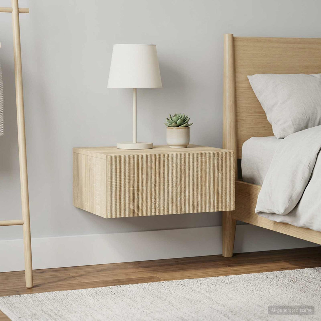 vidaXL Mesita de Noche de Pared 2 uds. Roble Sonoma 49 x 34,5 x 20 cm