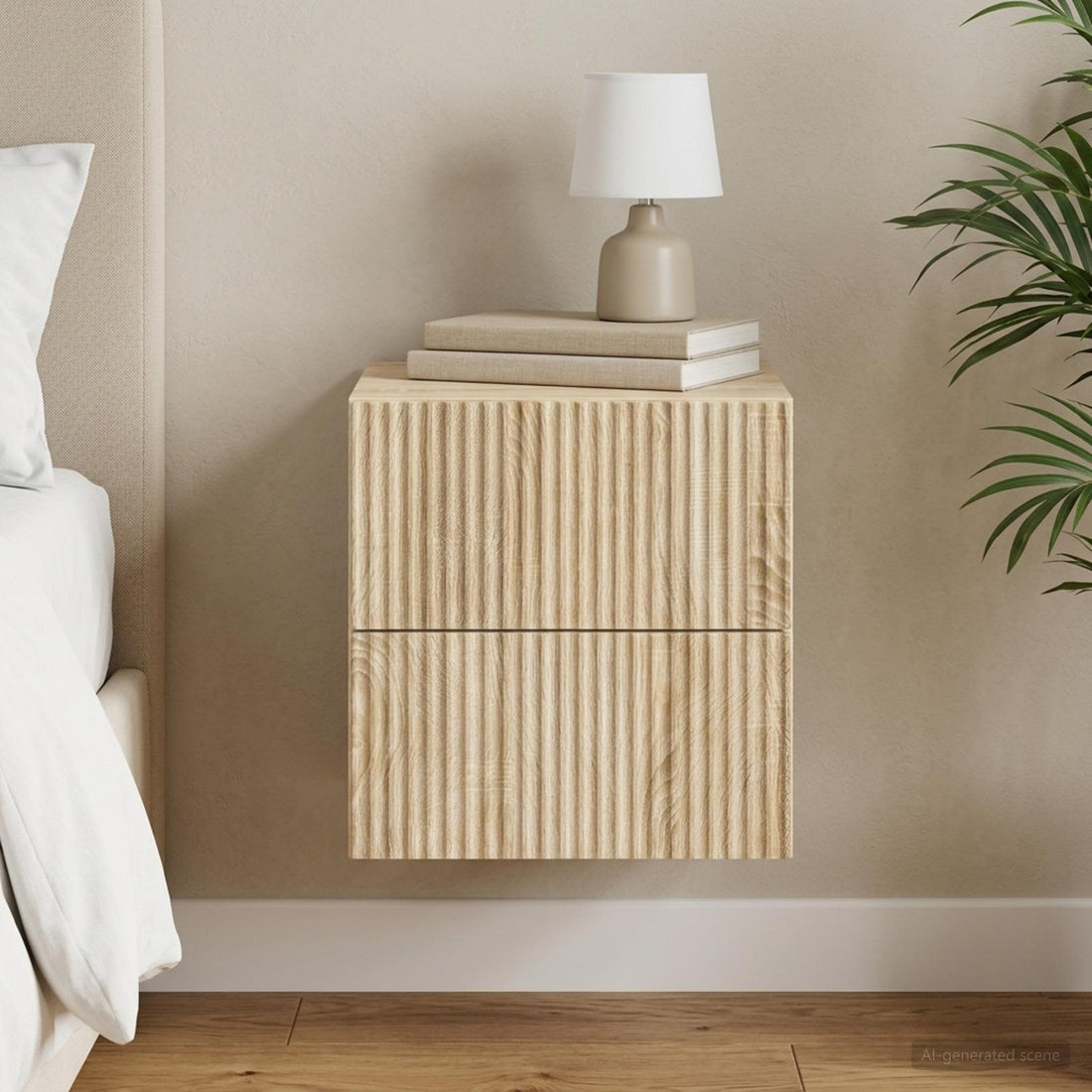 vidaXL Mesita de Noche de Pared Roble Sonoma 33 x 34,5 x 40 cm