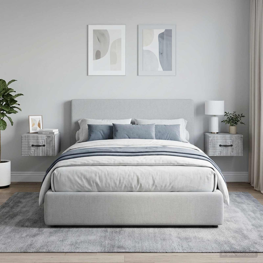 vidaXL Mesita de Noche de Pared 2 uds. Gris Sonoma 34,5 x 33 x 20 cm