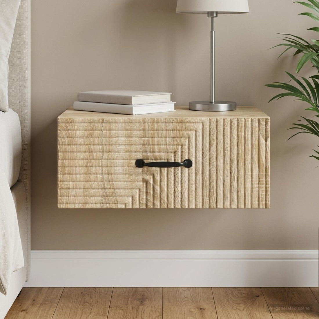 vidaXL Mesita de Noche de Pared Roble Sonoma 49 x 34,5 x 20 cm