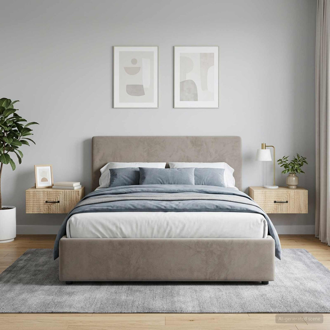 vidaXL Mesita de Noche de Pared 2 uds. Roble Sonoma 49 x 34,5 x 20 cm