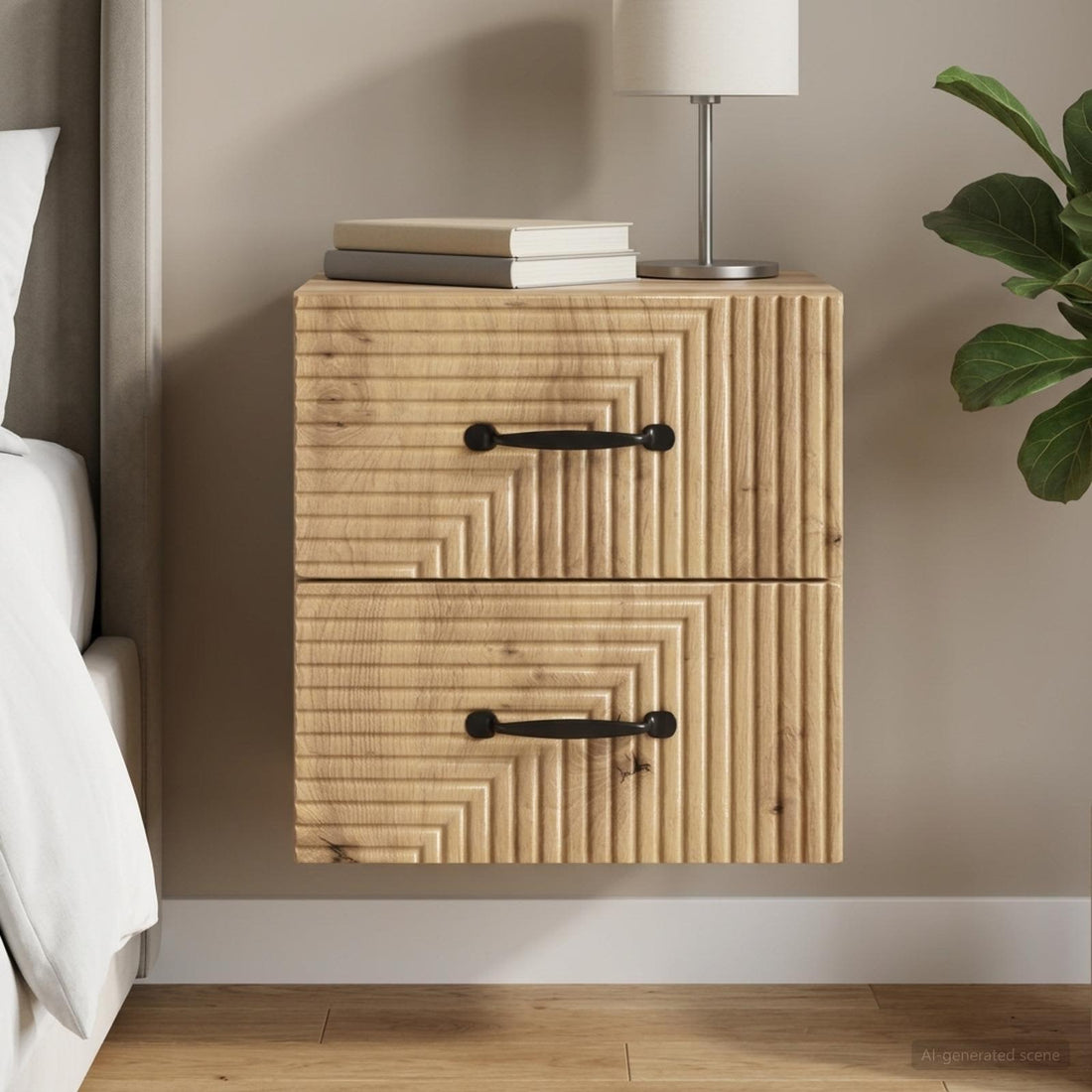 vidaXL Mesita de Noche de Pared Roble artisan 34,5 x 33 x 40 cm