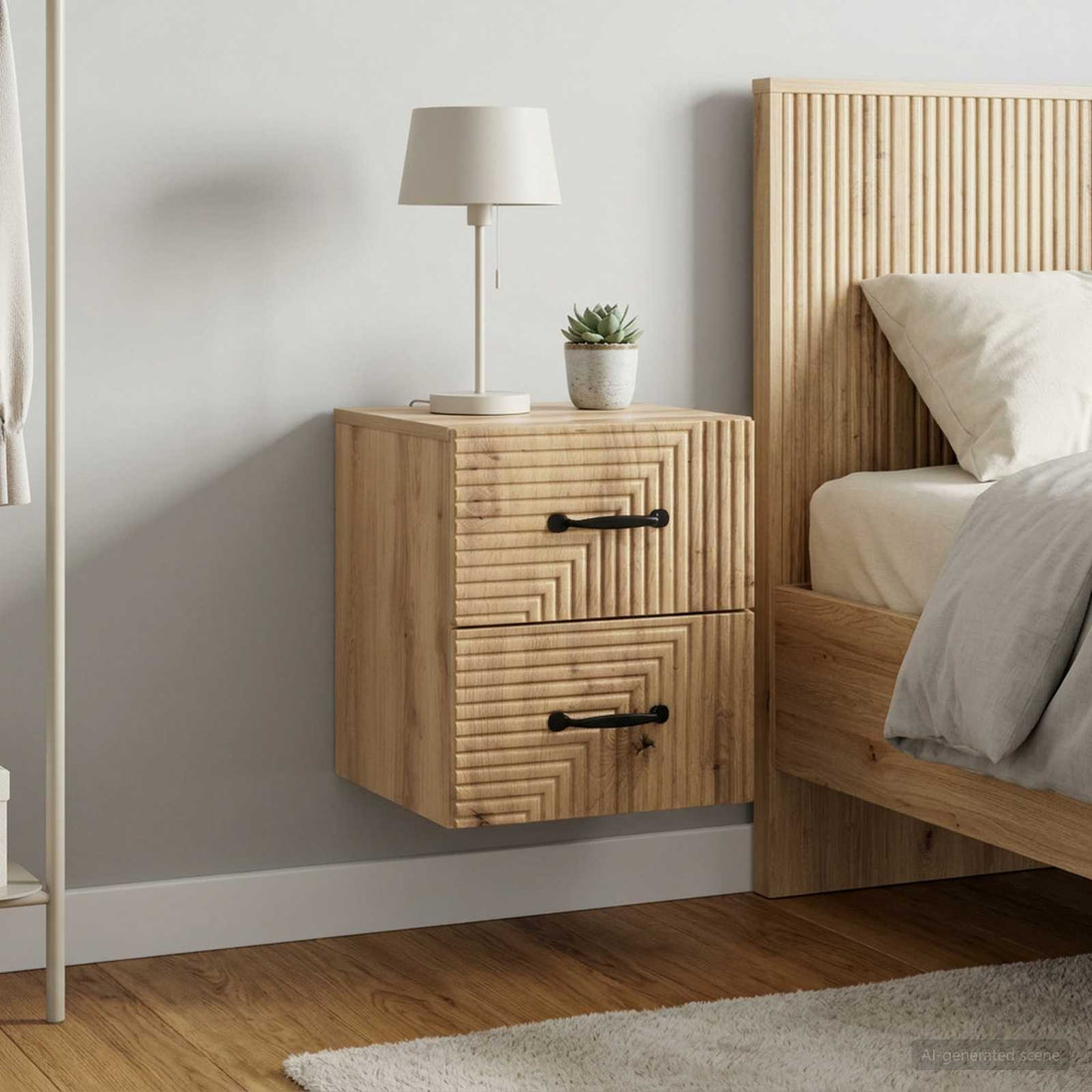 vidaXL Mesita de Noche de Pared 2 uds. Roble artisan 34,5 x 33 x 40 cm