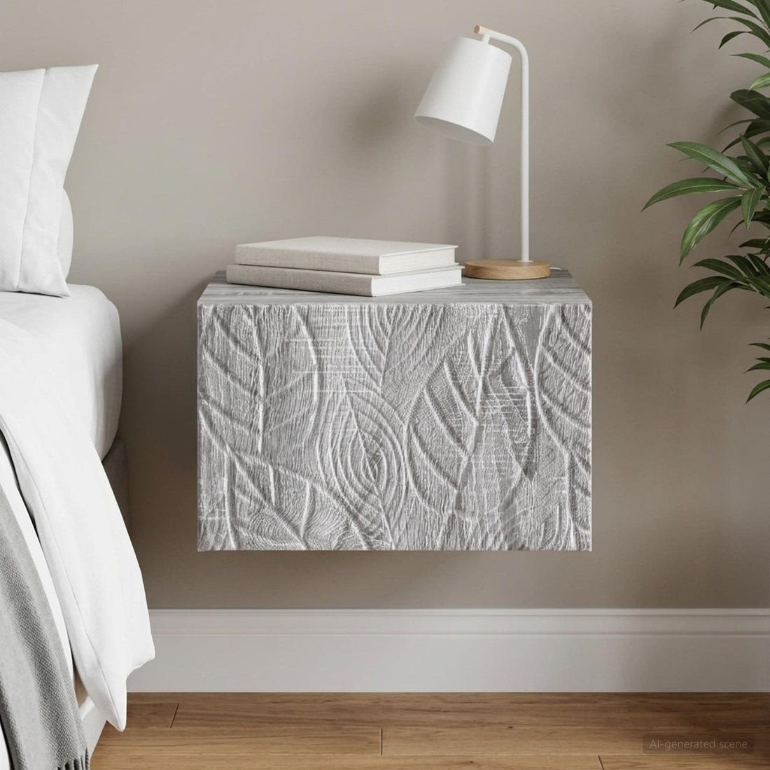 vidaXL Mesa Lateral Montada en la Pared Sonoma gris 34,5 x 33 x 20 cm