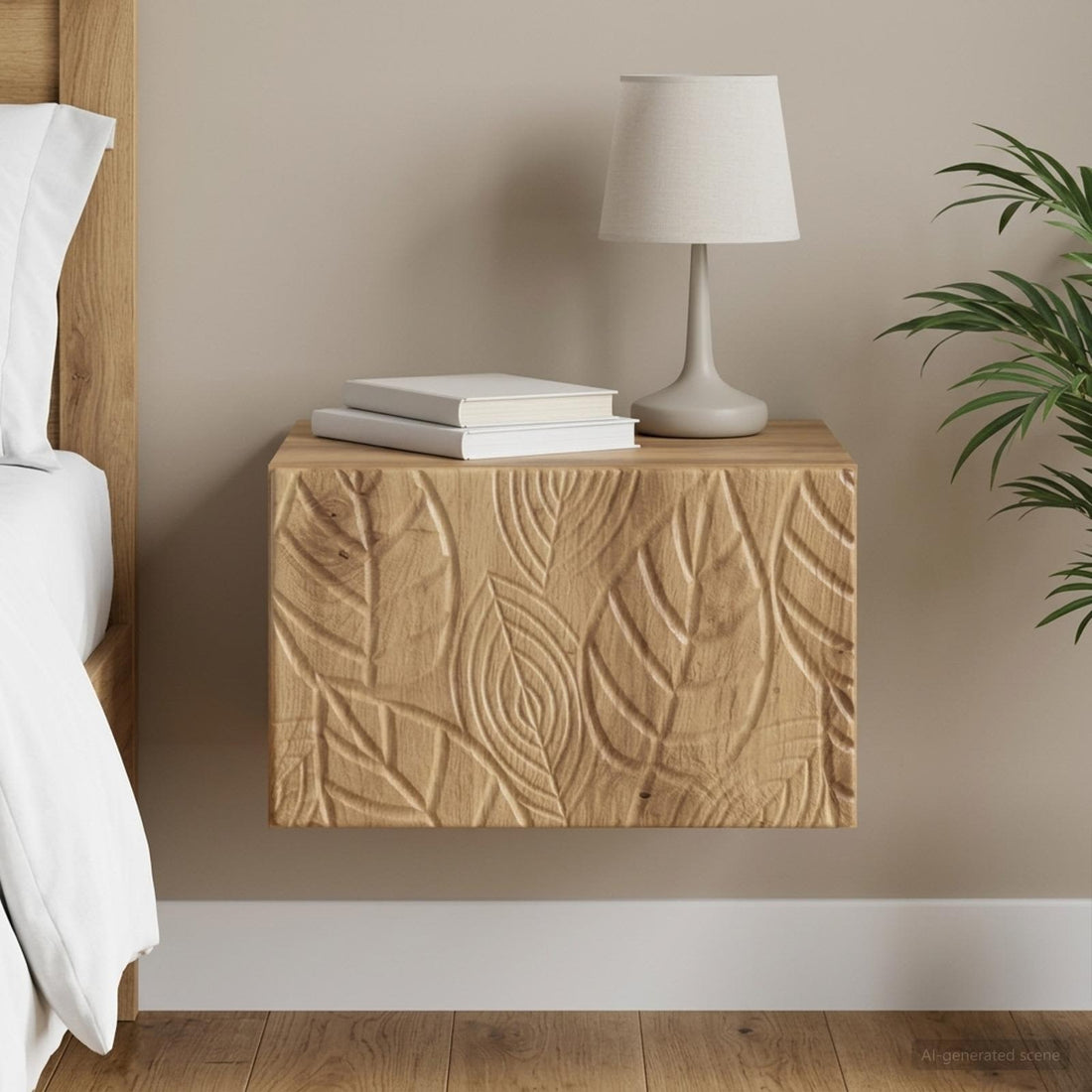 vidaXL Mesa Lateral Montada en la Pared Roble artisan