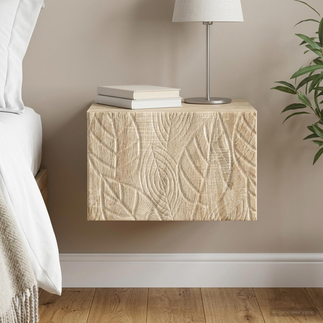 vidaXL Mesita de Noche de Pared Roble Sonoma 49 x 34,5 x 20 cm