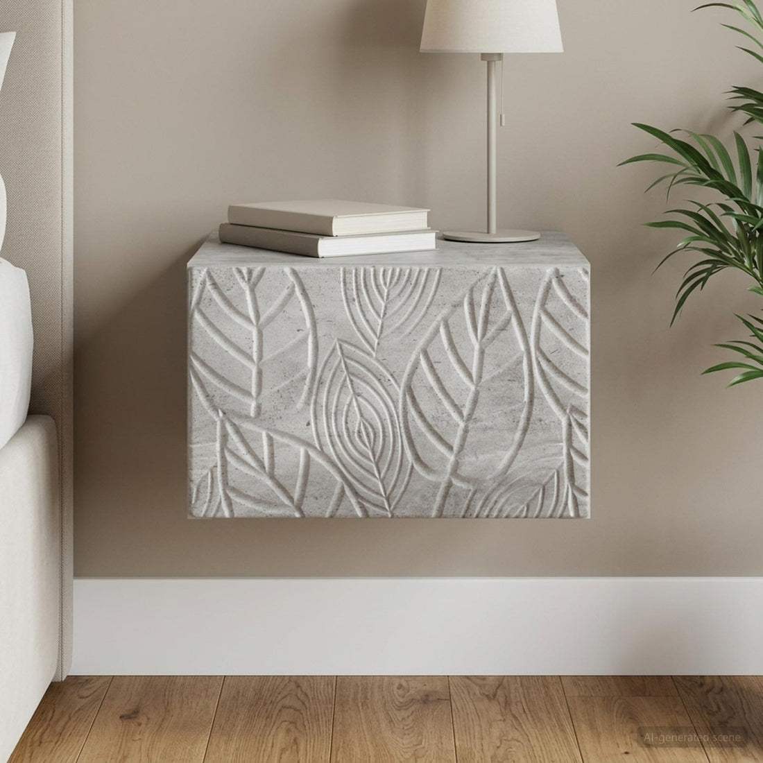 vidaXL Mesita de Noche de Pared Gris Hormigón 49 x 34,5 x 20 cm
