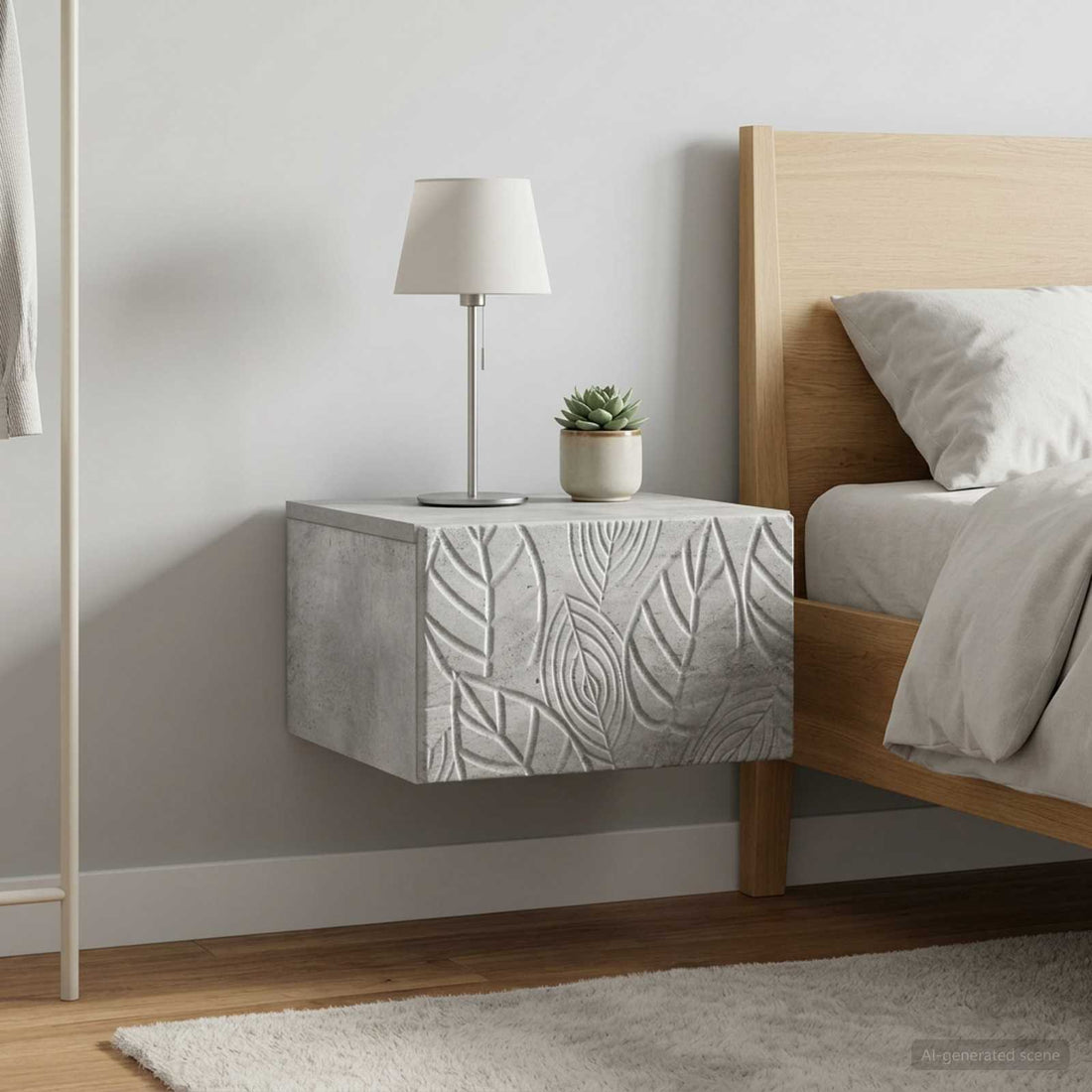 vidaXL Mesita de Noche de Pared 2 uds. Gris Hormigón 49 x 34,5 x 20 cm