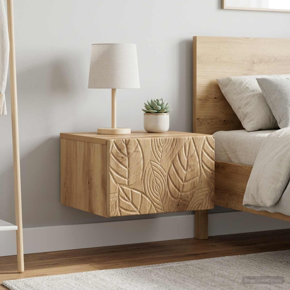 vidaXL Mesita de Noche de Pared 2 uds. Roble artisan 49 x 34,5 x 20 cm