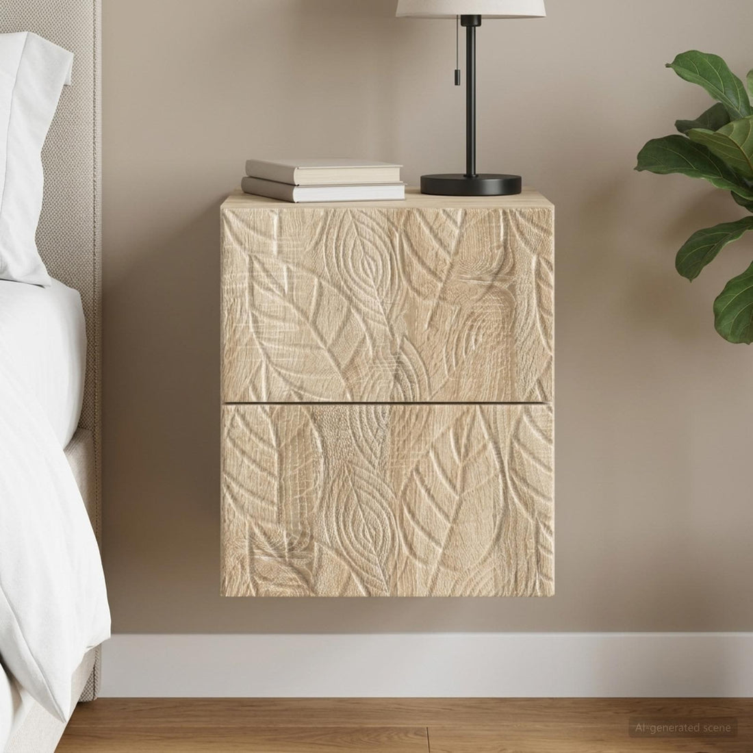 vidaXL Mesita de Noche de Pared Roble Sonoma 34,5 x 33 x 40 cm
