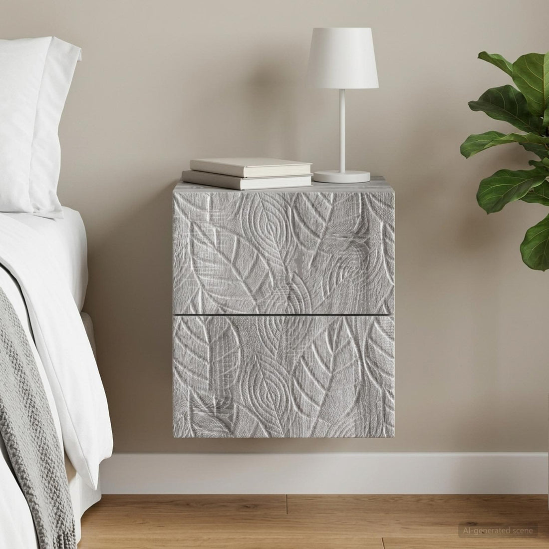 vidaXL Mesita de Noche de Pared Sonoma gris 34,5 x 33 x 40 cm