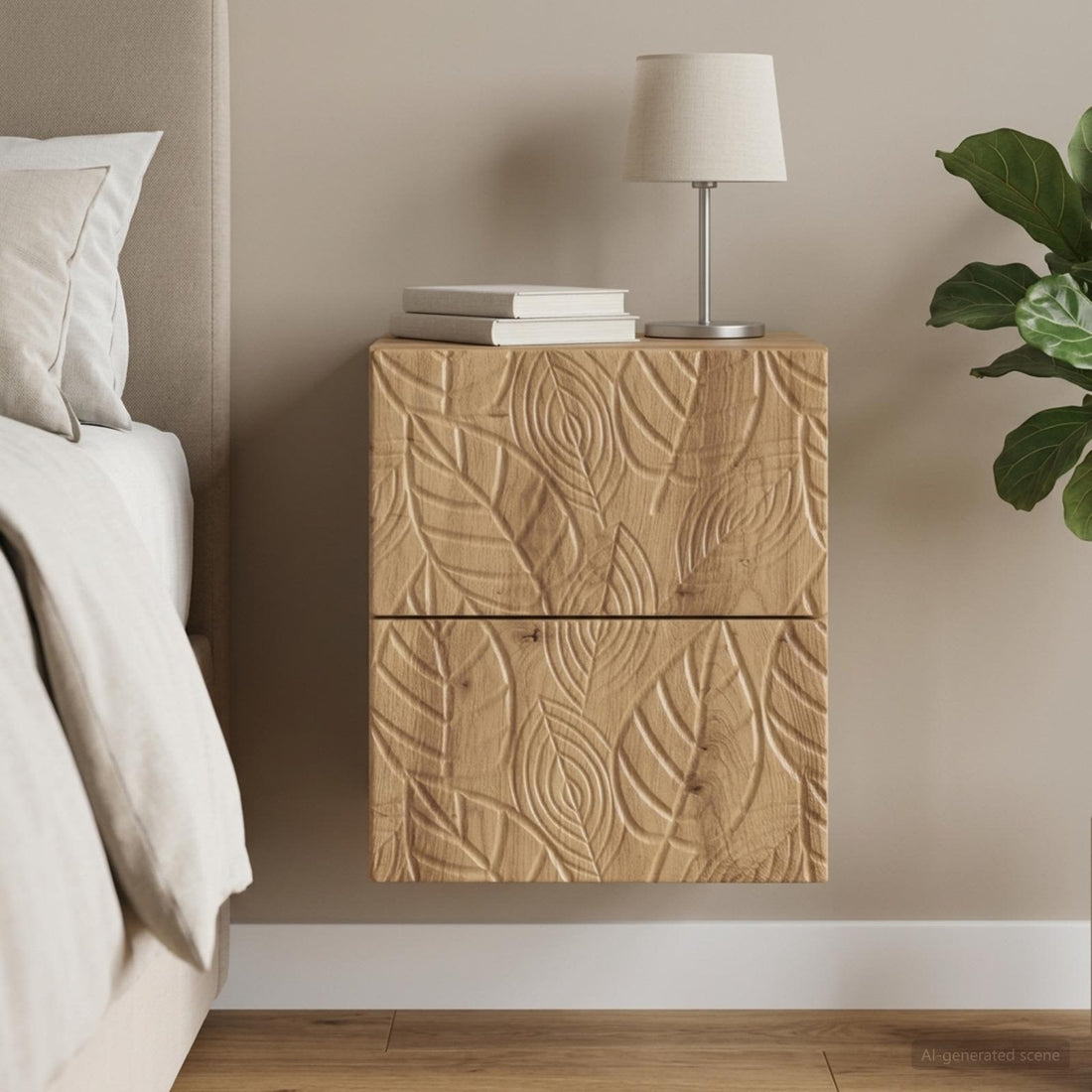 vidaXL Mesita de Noche de Pared Roble artisan 34,5 x 33 x 40 cm