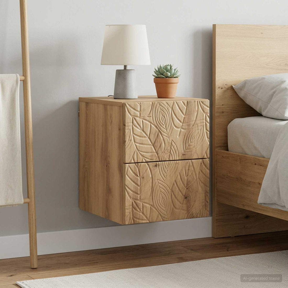 vidaXL Mesita de Noche de Pared 2 uds. Roble artisan 34,5 x 33 x 40 cm