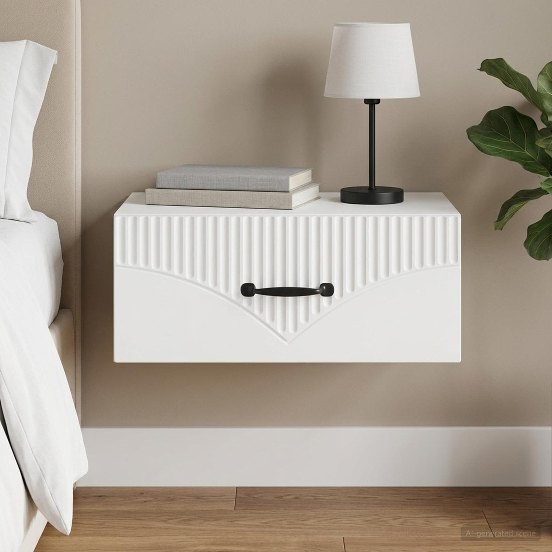 vidaXL Mesita de Noche de Pared 49 x 34,5 x 20 cm Madera de Ingeniería