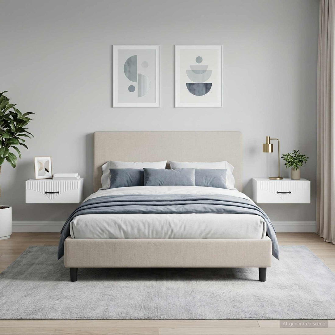 vidaXL Mesita de Noche de Pared 2 uds. 49 x 34,5 x 20 cm