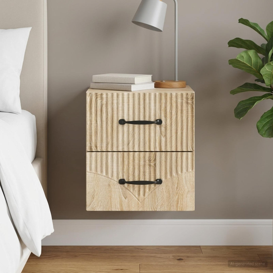 vidaXL Mesita de Noche de Pared Roble Sonoma 34,5 x 33 x 40 cm
