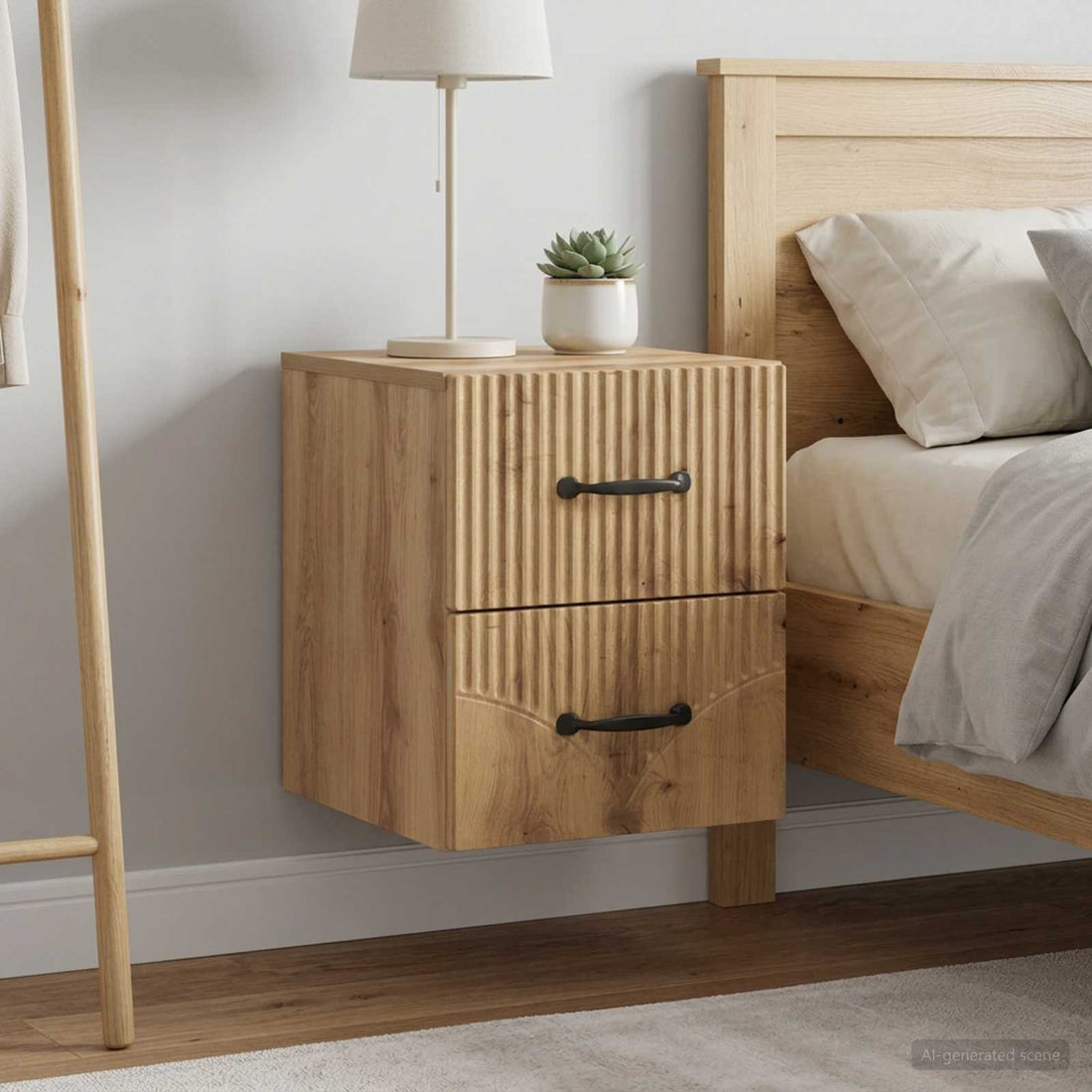 vidaXL Mesita de Noche de Pared 2 uds. Roble artisan 34,5 x 33 x 40 cm