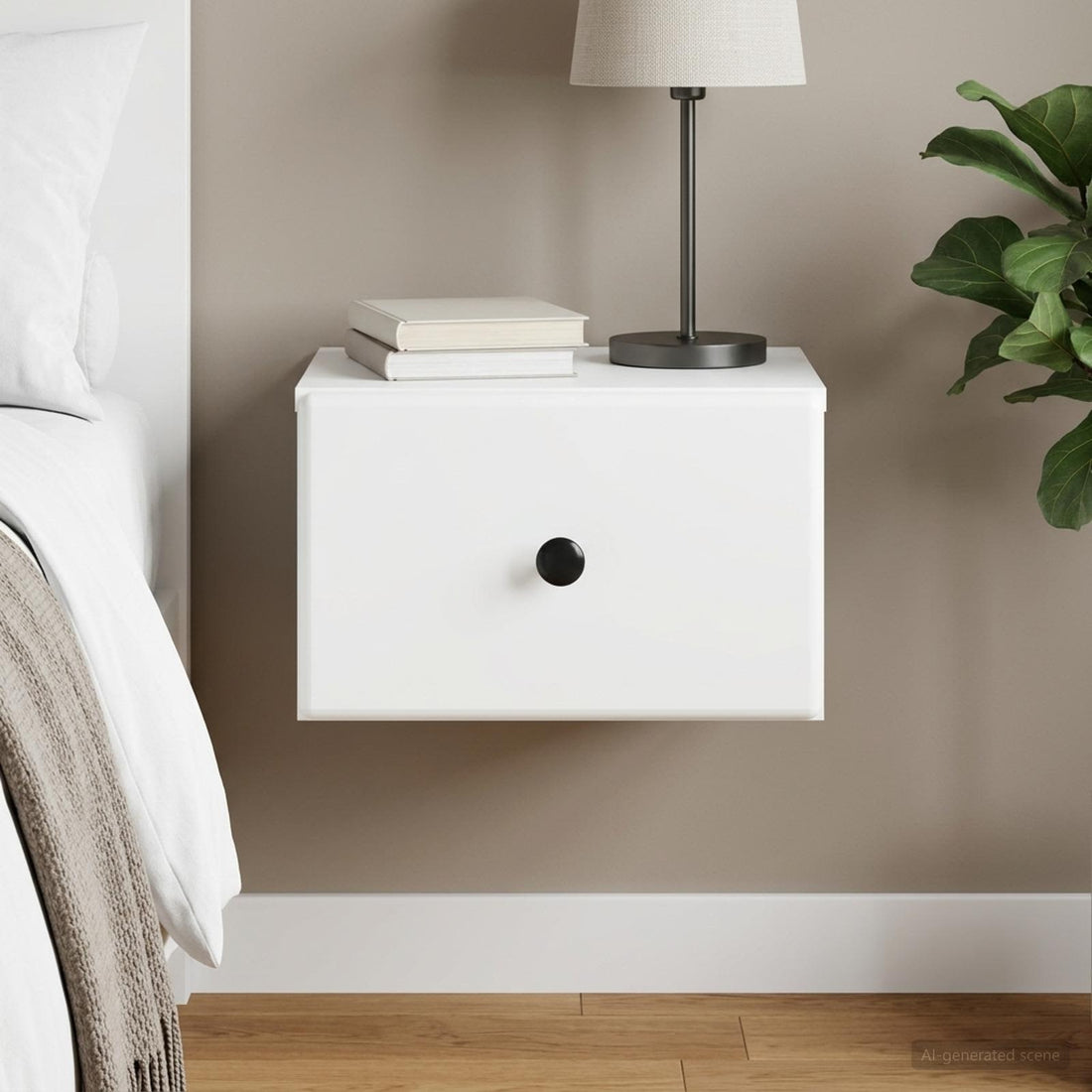 vidaXL Mesita de Noche de Pared 34,5 x 33 x 20 cm Madera de Ingeniería