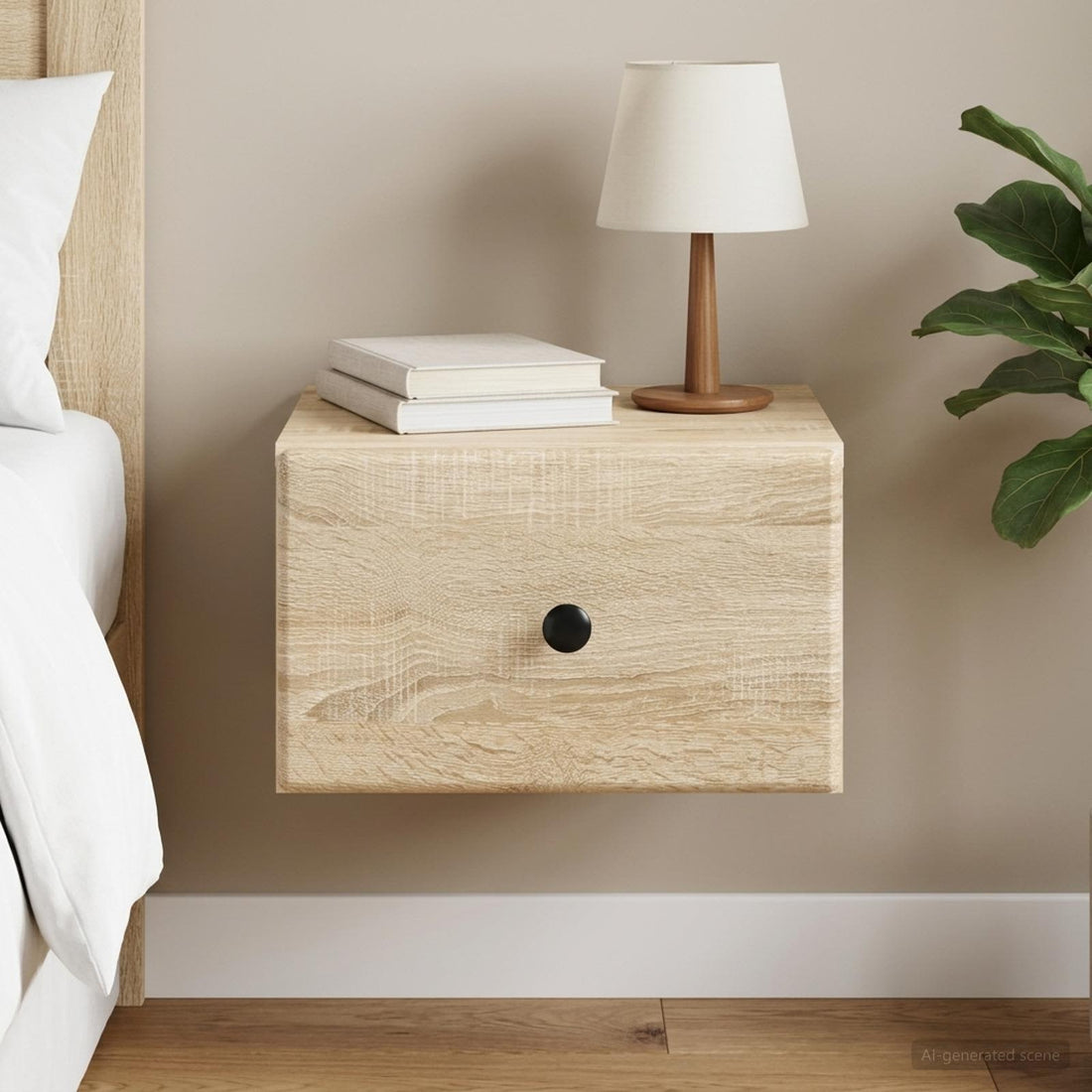 vidaXL Mesita de Noche de Pared Roble Sonoma 34,5 x 33 x 20 cm