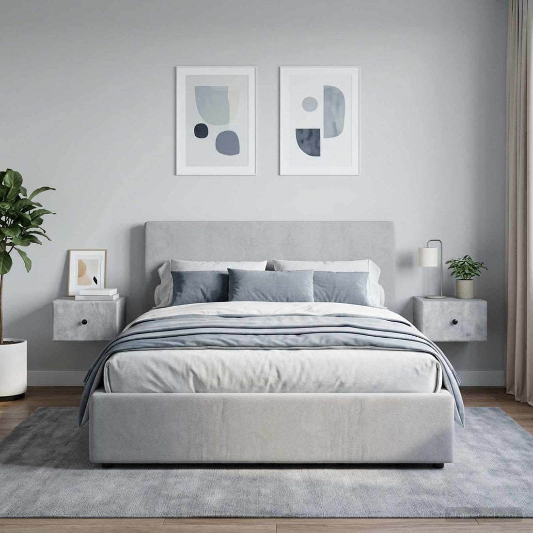 vidaXL Mesita de Noche de Pared 2 uds. Gris Hormigón 34,5 x 33 x 20 cm