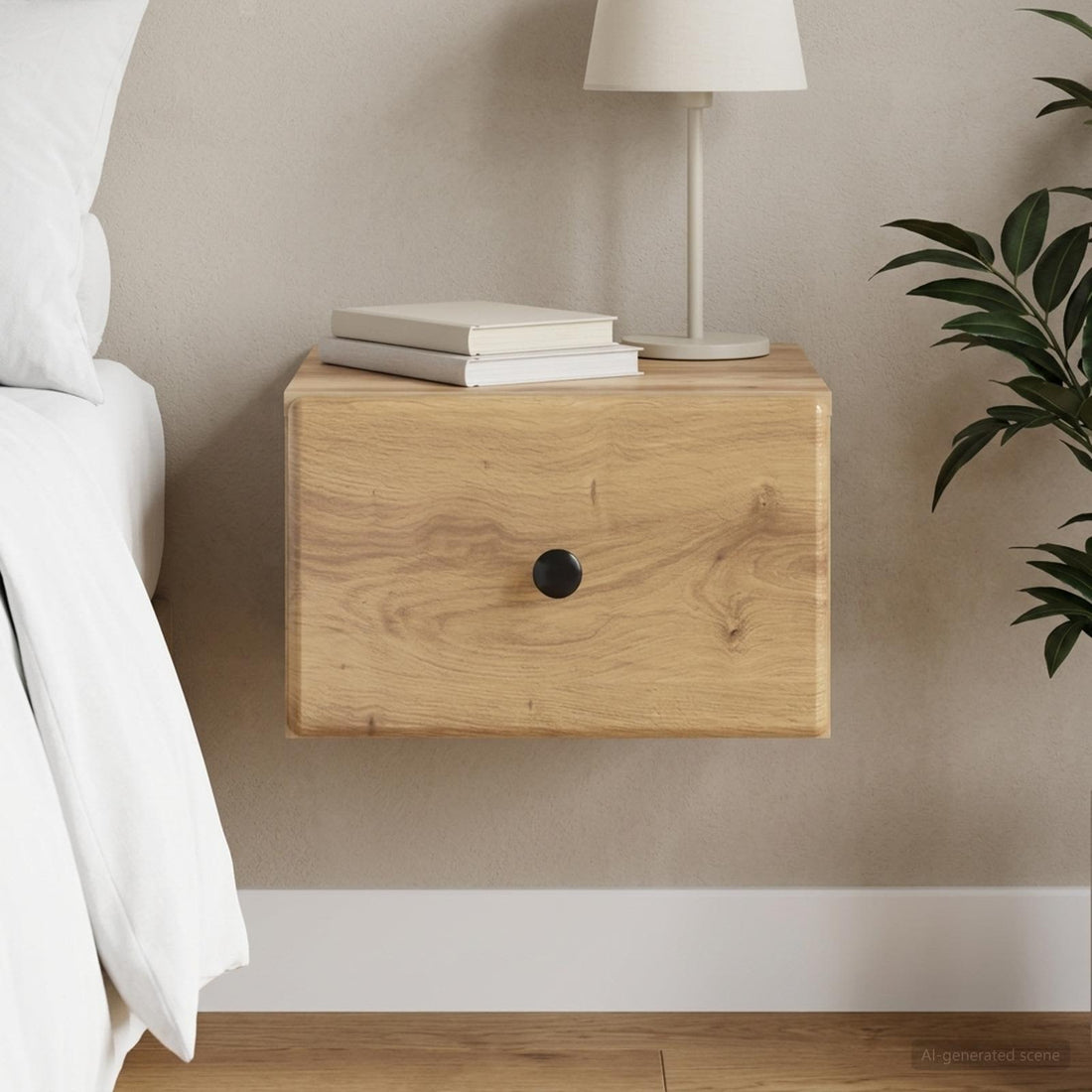 vidaXL Mesita de Noche de Pared Roble artisan 34,5 x 33 x 20 cm