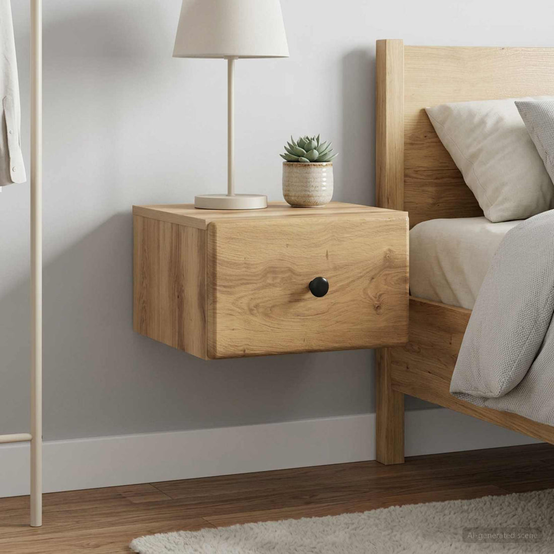 vidaXL Mesita de Noche de Pared 2 uds. Roble artisan 34,5 x 33 x 20 cm