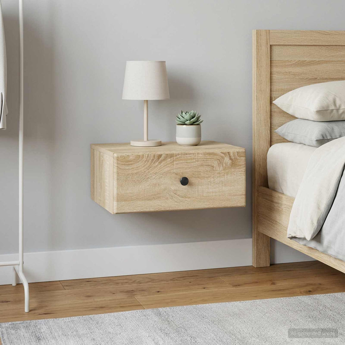 vidaXL Mesita de Noche de Pared 2 uds. Roble Sonoma 49 x 34,5 x 20 cm