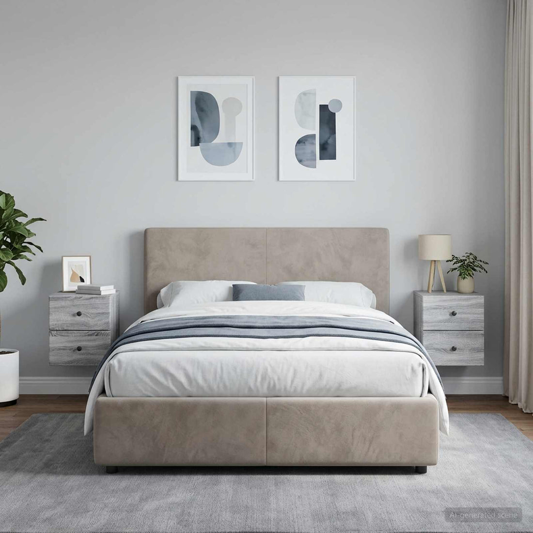vidaXL Mesita de Noche de Pared 2 uds. Gris Sonoma 34,5 x 33 x 40 cm