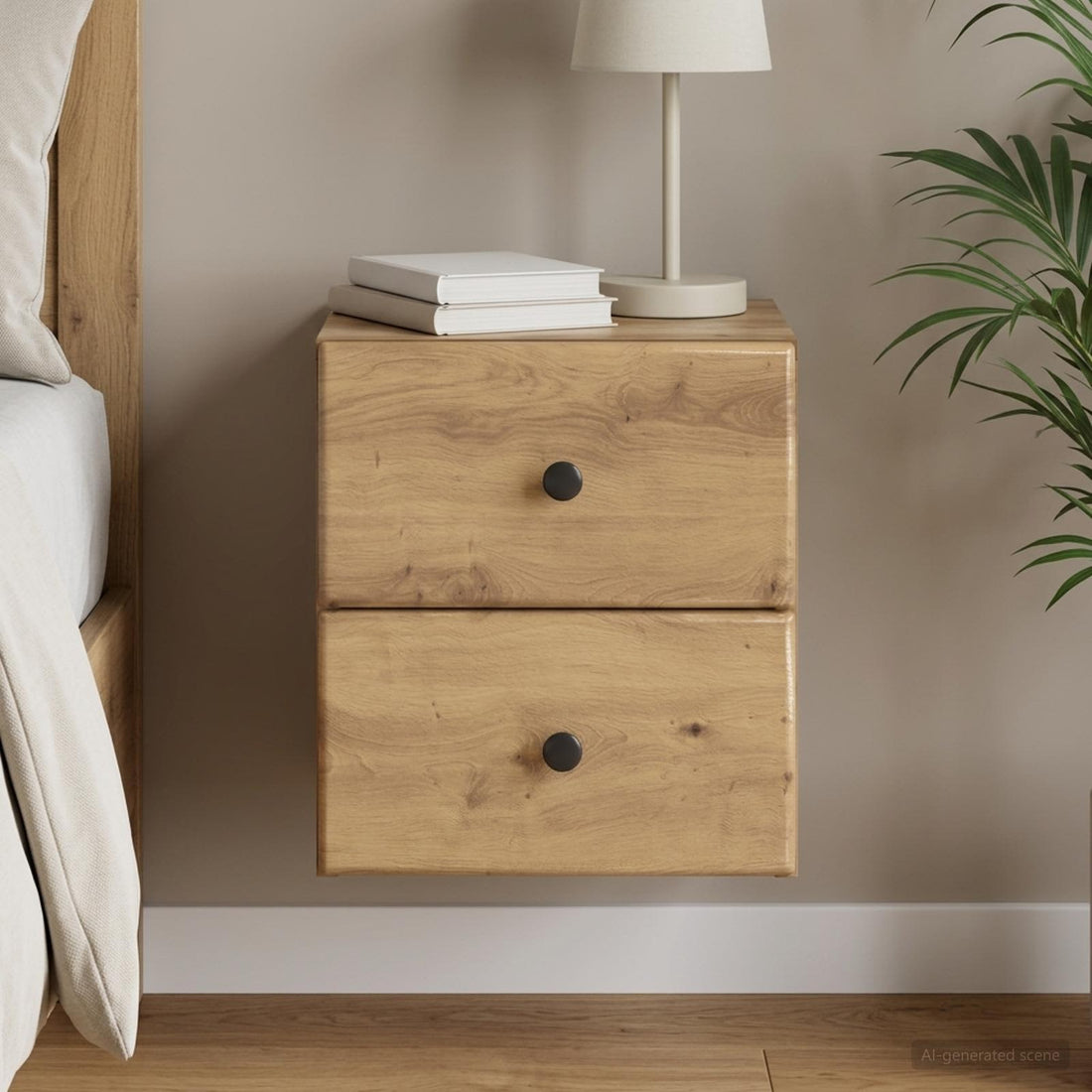 vidaXL Mesita de Noche de Pared Roble artisan 34,5 x 33 x 40 cm