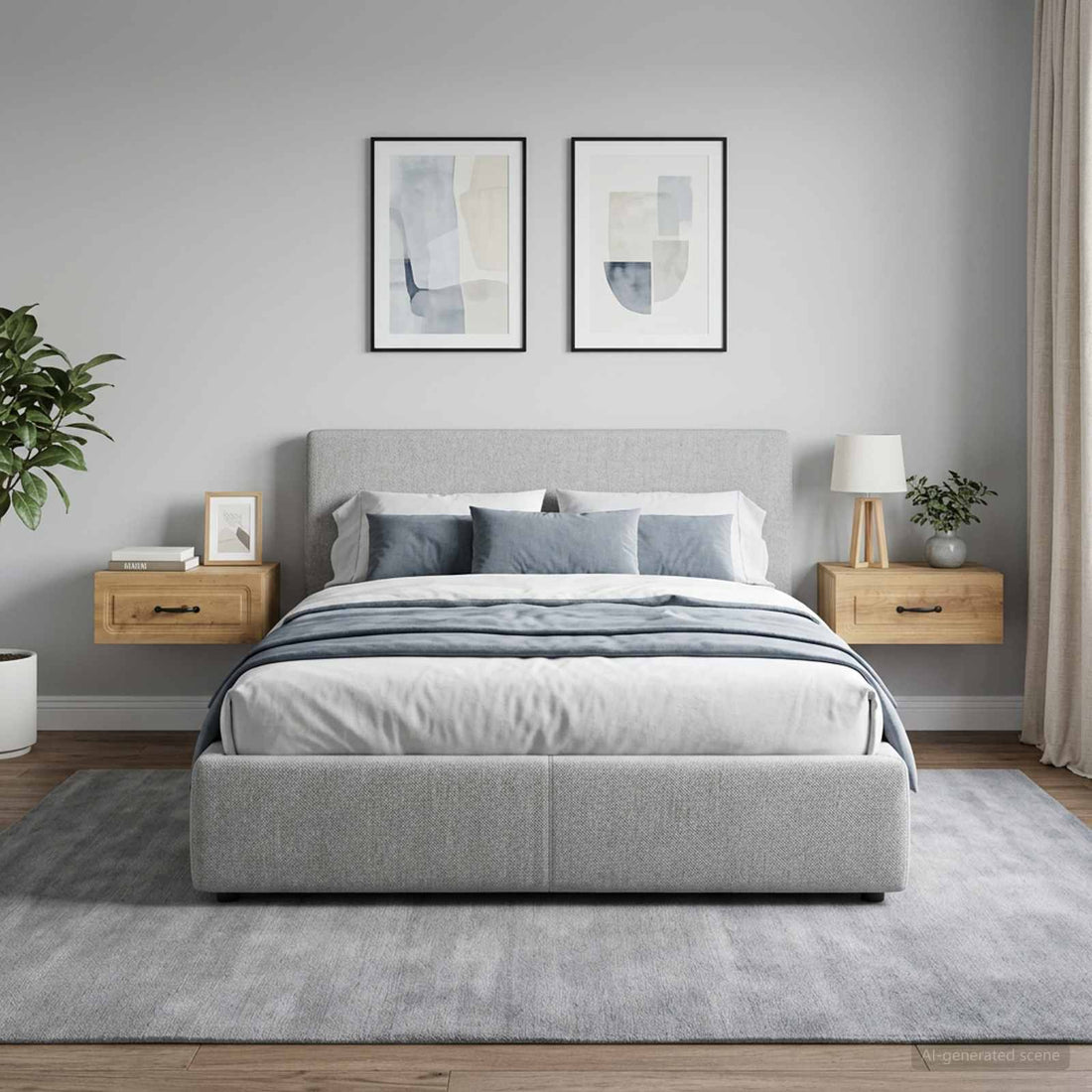 vidaXL Mesita de Noche de Pared 2 uds. Roble artisan 49 x 34,5 x 20 cm