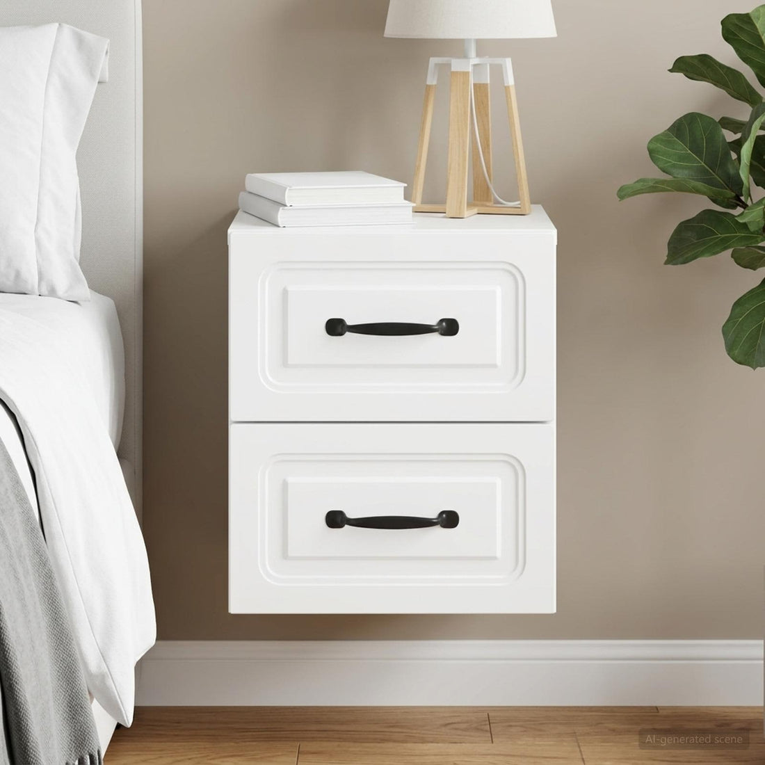 vidaXL Mesita de Noche de Pared 34,5 x 33 x 40 cm Madera de Ingeniería