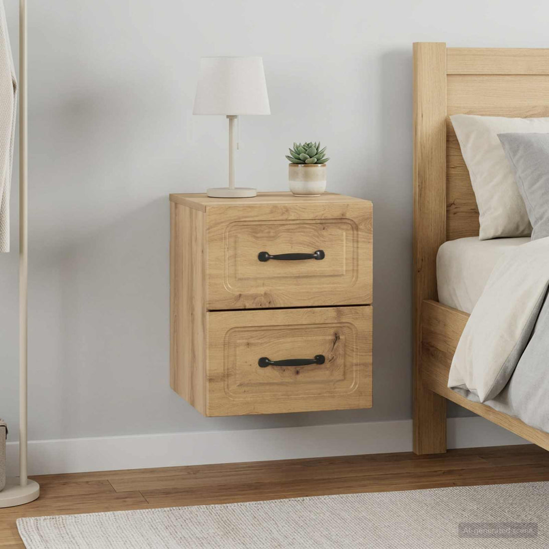 vidaXL Mesita de Noche de Pared 2 uds. Roble artisan 34,5 x 33 x 40 cm