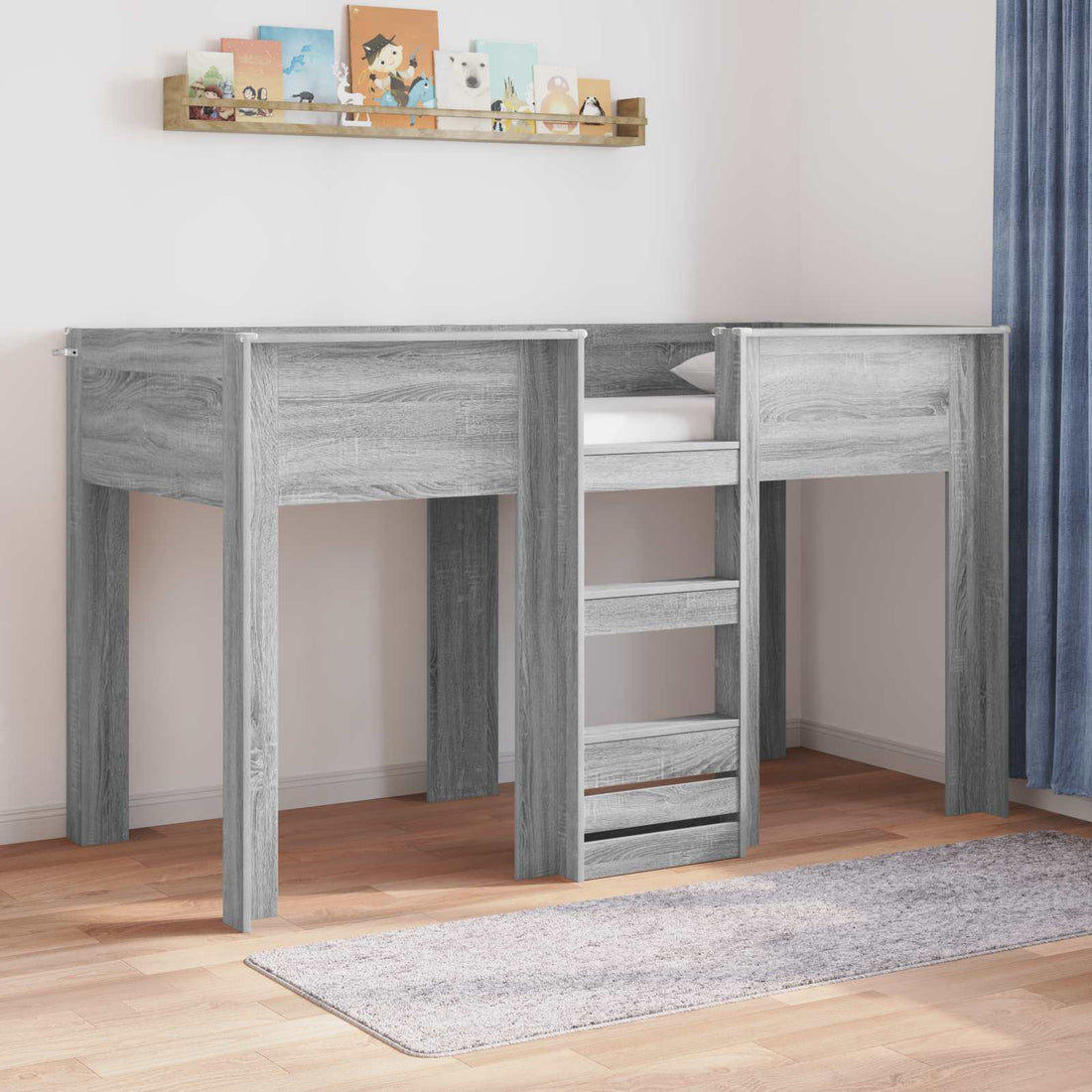 vidaXL Cama Litera para Niños Gris Sonoma 75 x 190 cm