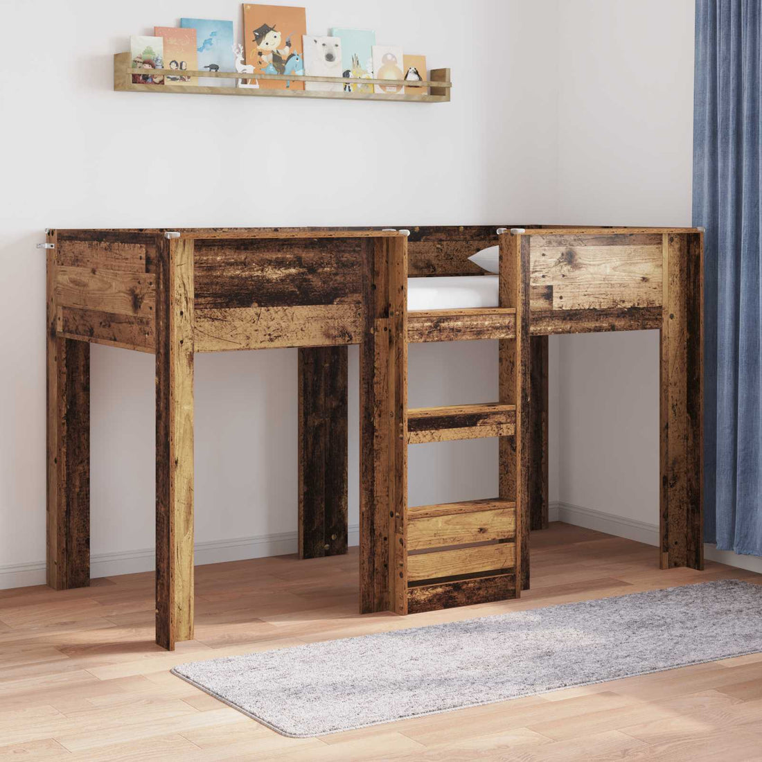 vidaXL Cama Litera para Niños Madera vieja 75 x 190 cm