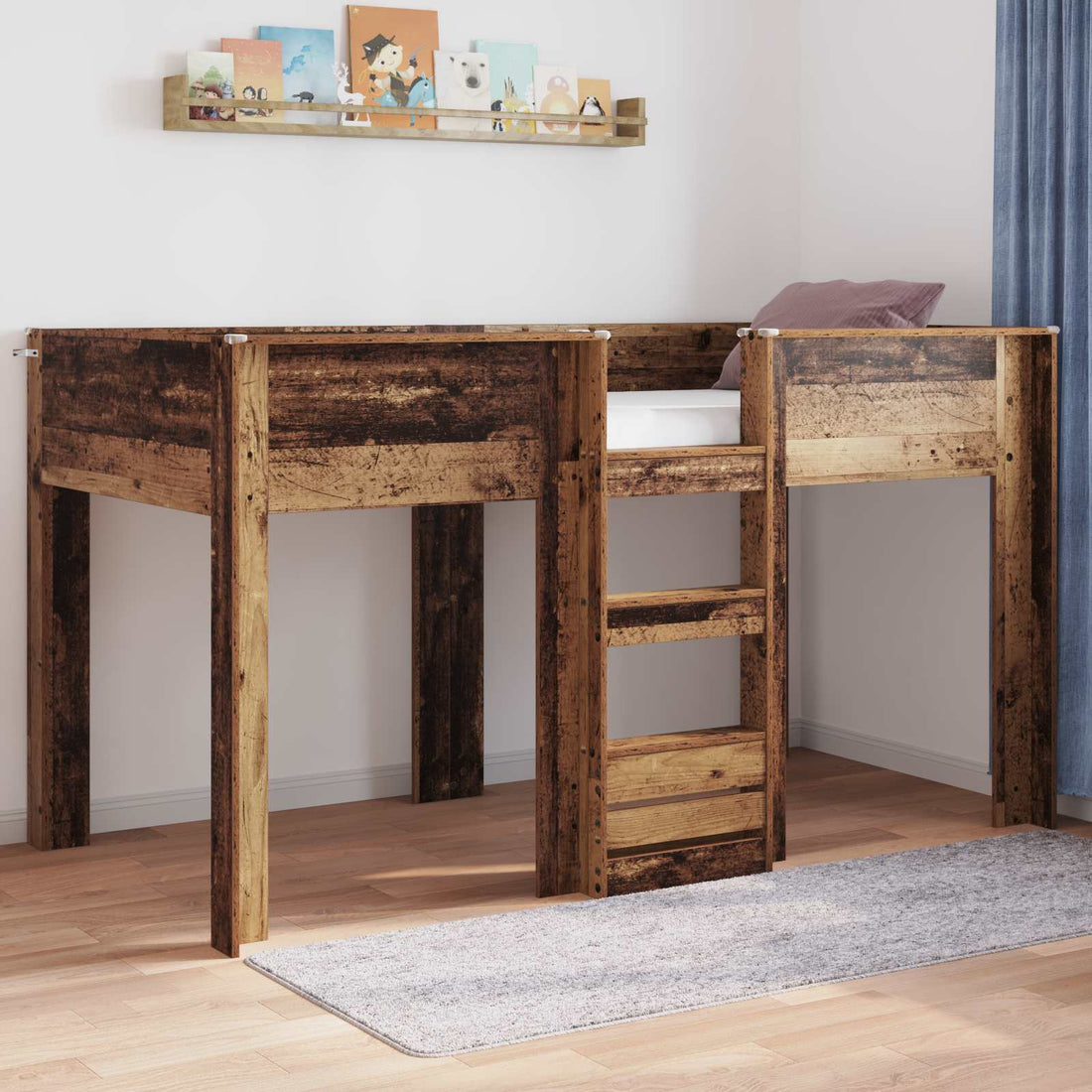 vidaXL Cama Litera para Niños Madera vieja 100 x 200 cm